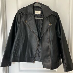 Universal Thread Small Black Leather Jacket with Zippers
